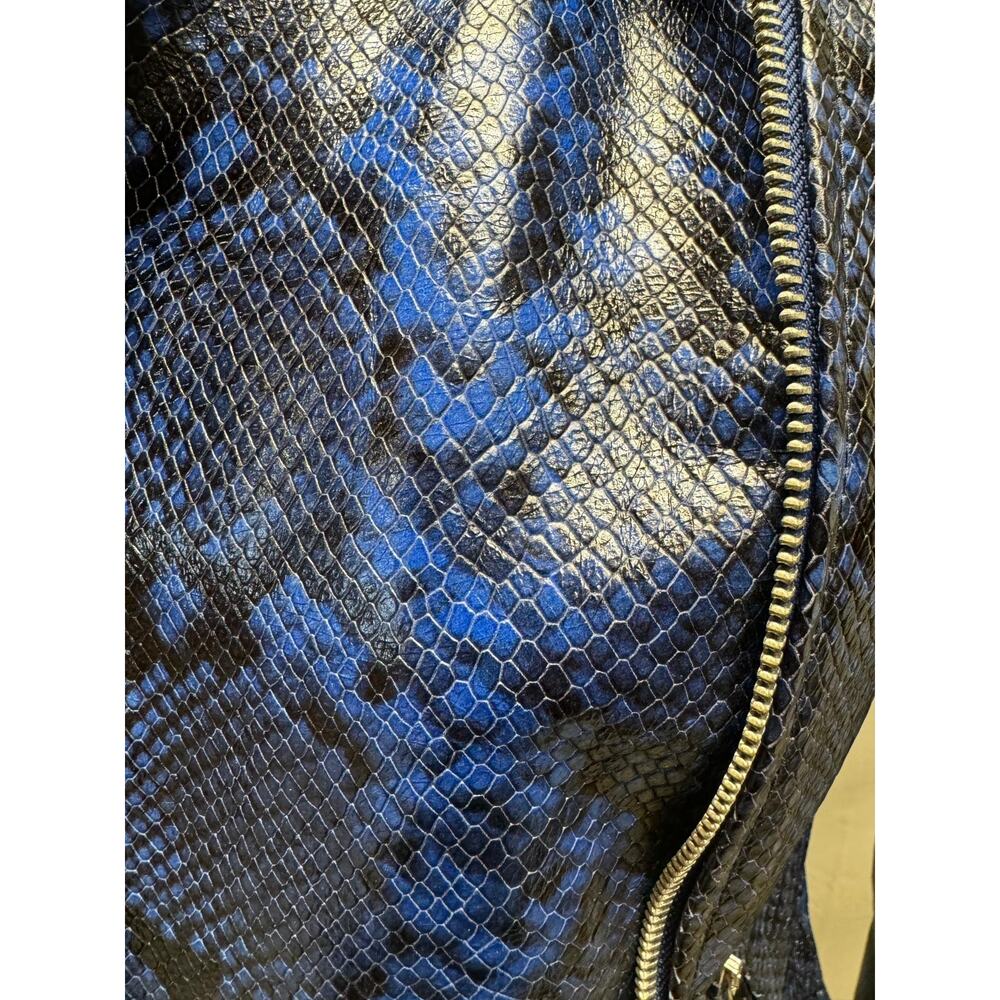 Amen Italy Snake-Print Shearling Biker Jacket – NWT – Size 2/XS - Picture 10 of 15